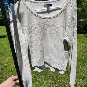 American Eagle Silver Crop Sweater